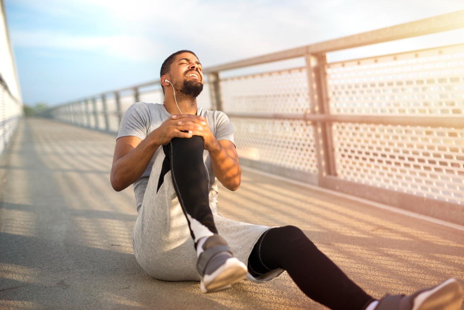 Man suffering from sports injury