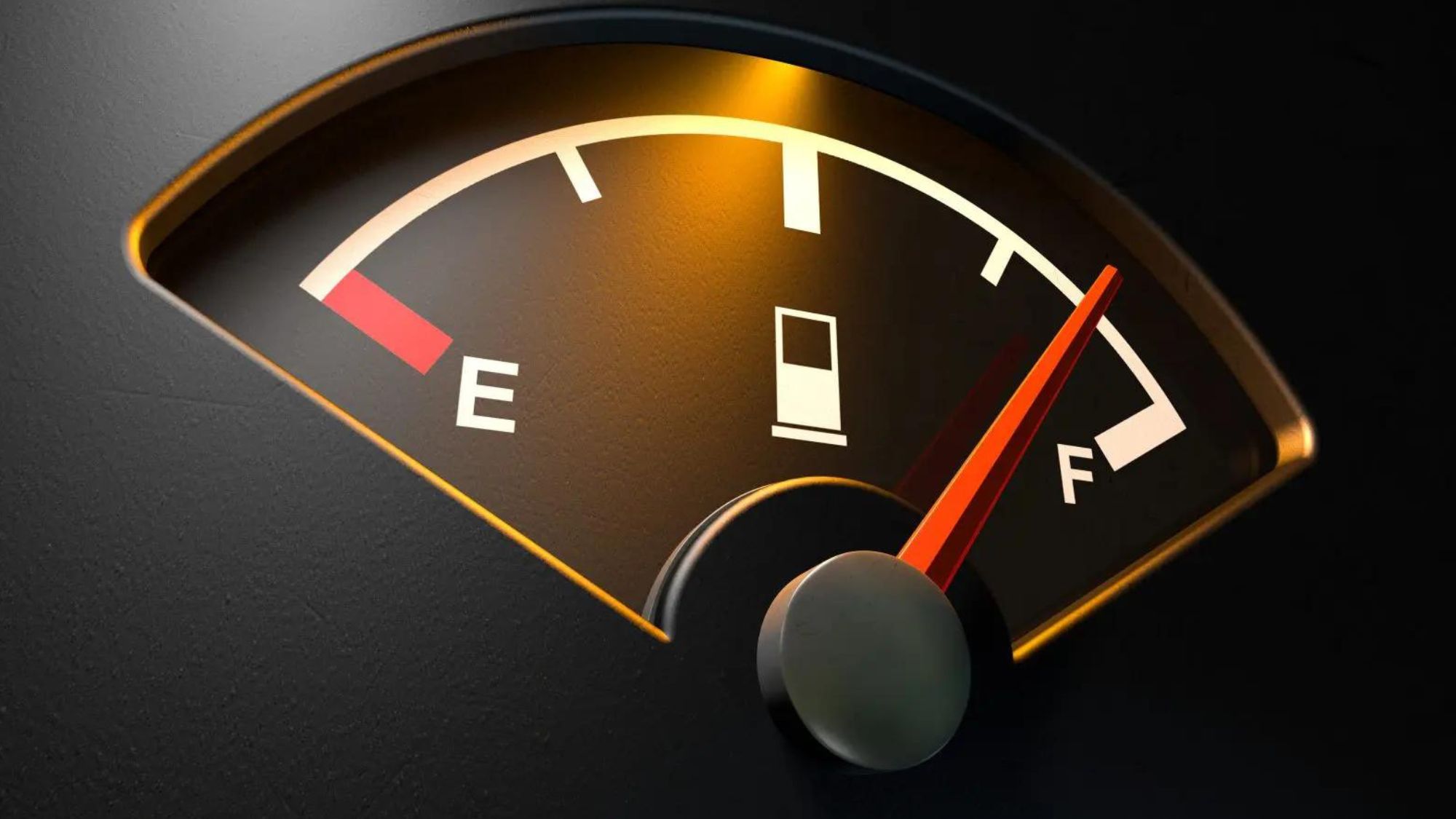A car speedometer showcasing fuel efficiency
