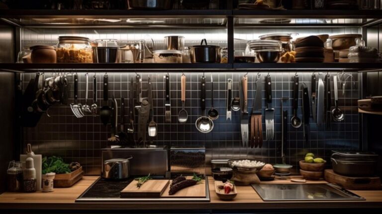 Different tools showcasing how to maintain a commercial kitchen
